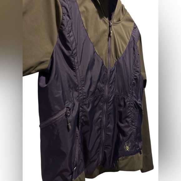 Spyder olive purple Widow hooded windbreaker jacket - Picture 5 of 8
